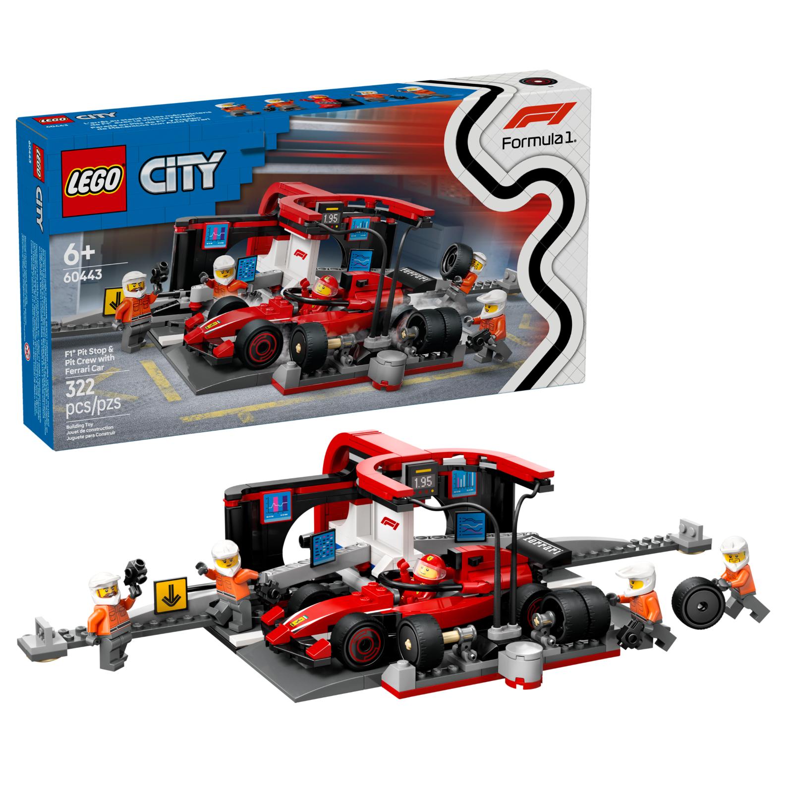 F1 Pit Stop & Pit Crew With Ferrari Car #60443 LEGO City