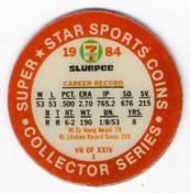 Back Image | Bruce Sutter Baseball Cards 1984 7-Eleven Superstar