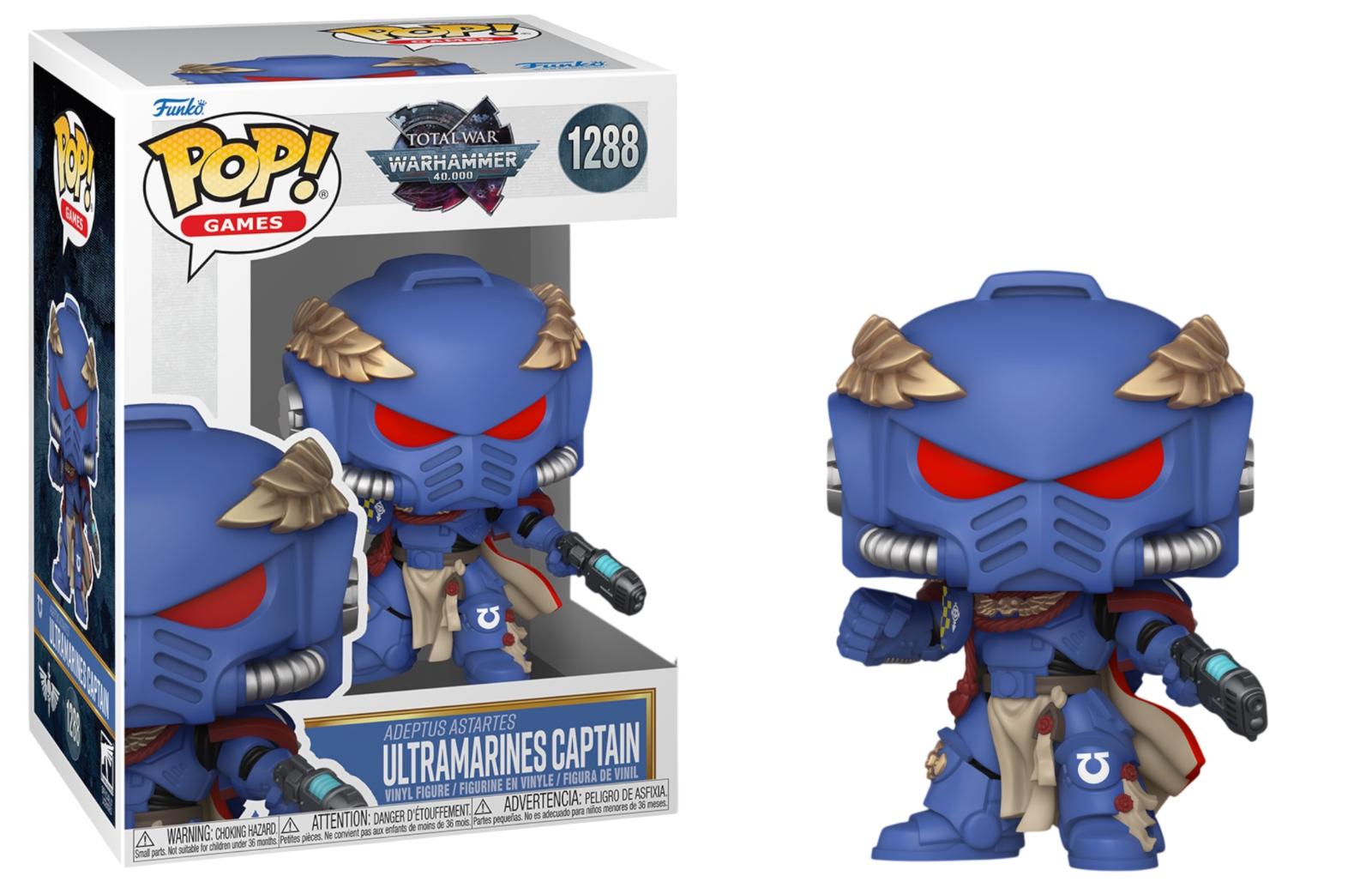 Ultramarines Captain #1288 Warhammer 40 Funko Pop box and figure