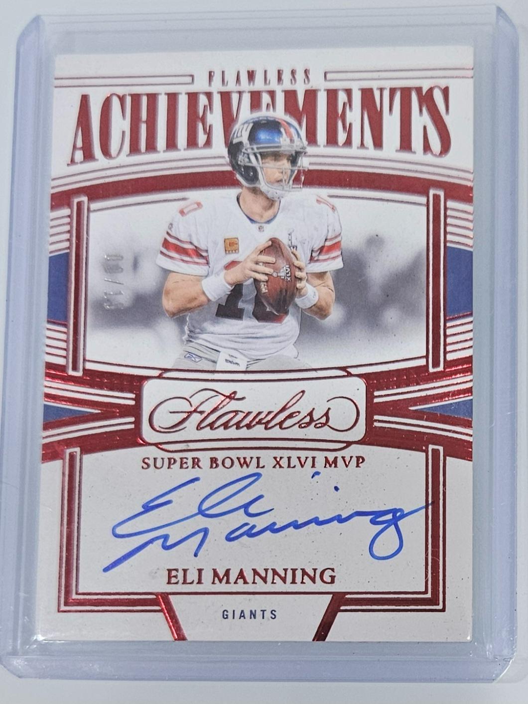 Eli Manning #6 Football Cards 2023 Panini Flawless Achievements