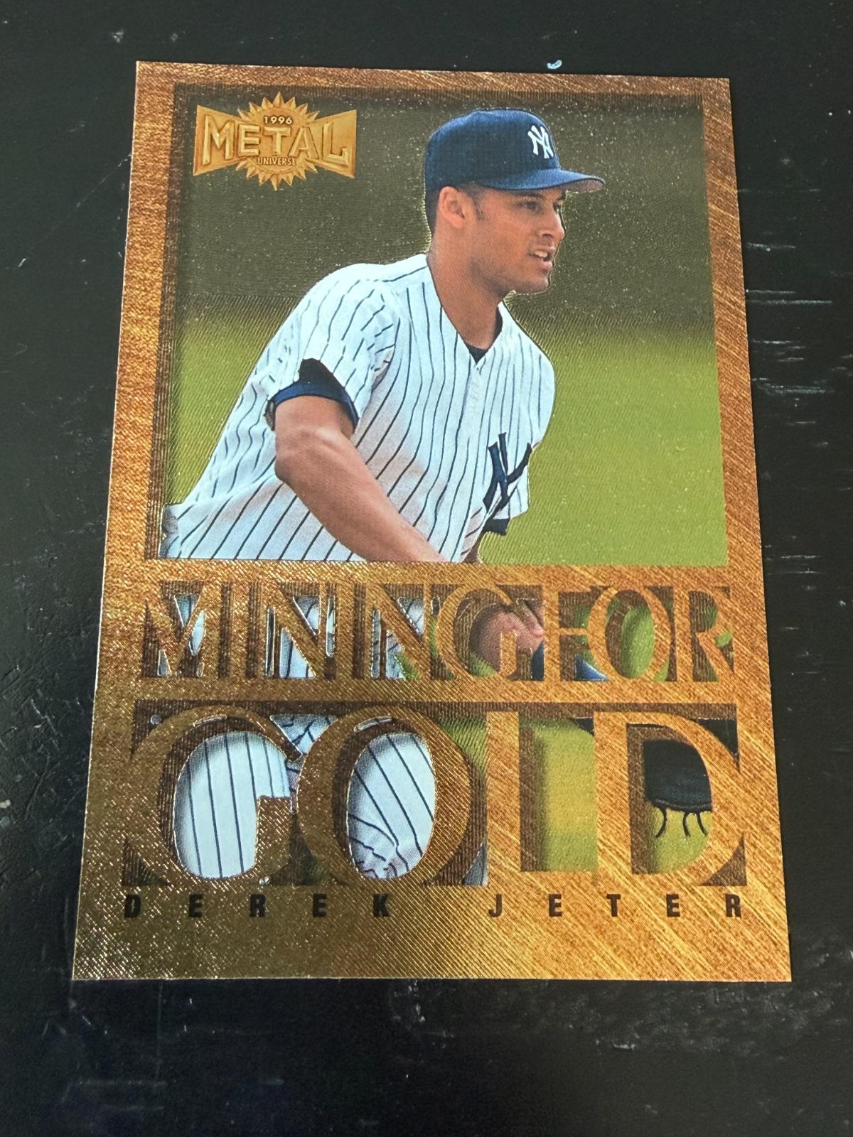 Derek Jeter #6 1996 Metal Universe Mining For Gold Baseball
