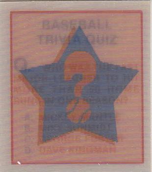 Baseball Trivia Quiz #91 1986 Sportflics Magic Motion Trivia Quiz Baseball