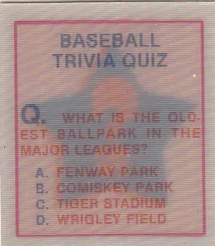 Baseball Trivia Quiz #127 1986 Sportflics Magic Motion Trivia Quiz Baseball