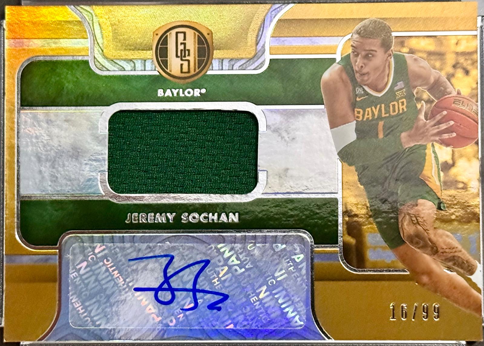 Jeremy Sochan #GS-JSO 2022 Panini Chronicles Draft Picks Gold Standard Rookie Jersey Autograph Basketball