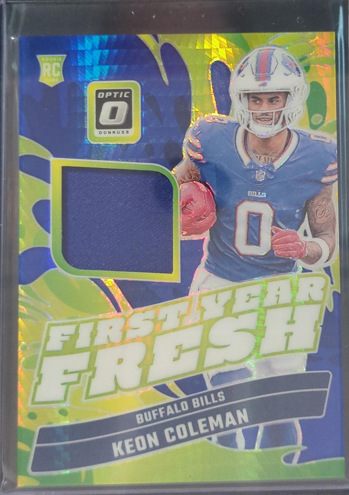Keon Coleman #FYF-KCN Football Cards 2024 Panini Donruss Optic First Year Fresh Blue Hyper