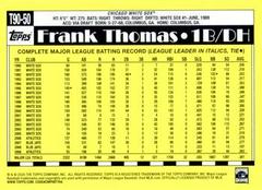 Back Of Card | Frank Thomas Baseball Cards 2025 Topps 1990