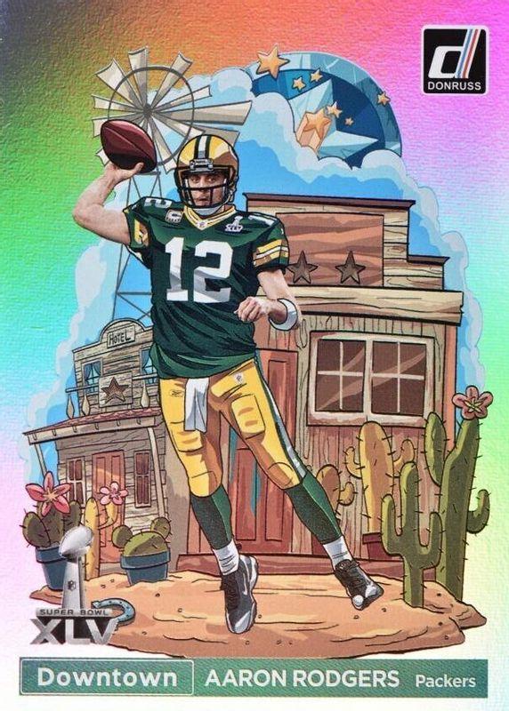 Aaron Rodgers #SBD-AR Football Cards 2022 Panini Donruss Super Bowl Downtown