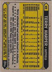 Back Of Card | Terry Harper Baseball Cards 1987 Topps