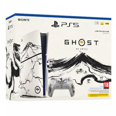 Carátula de PlayStation 5 Slim Console Ghost Of Yotei Black Limited Edition para PS5 (edición PAL España)