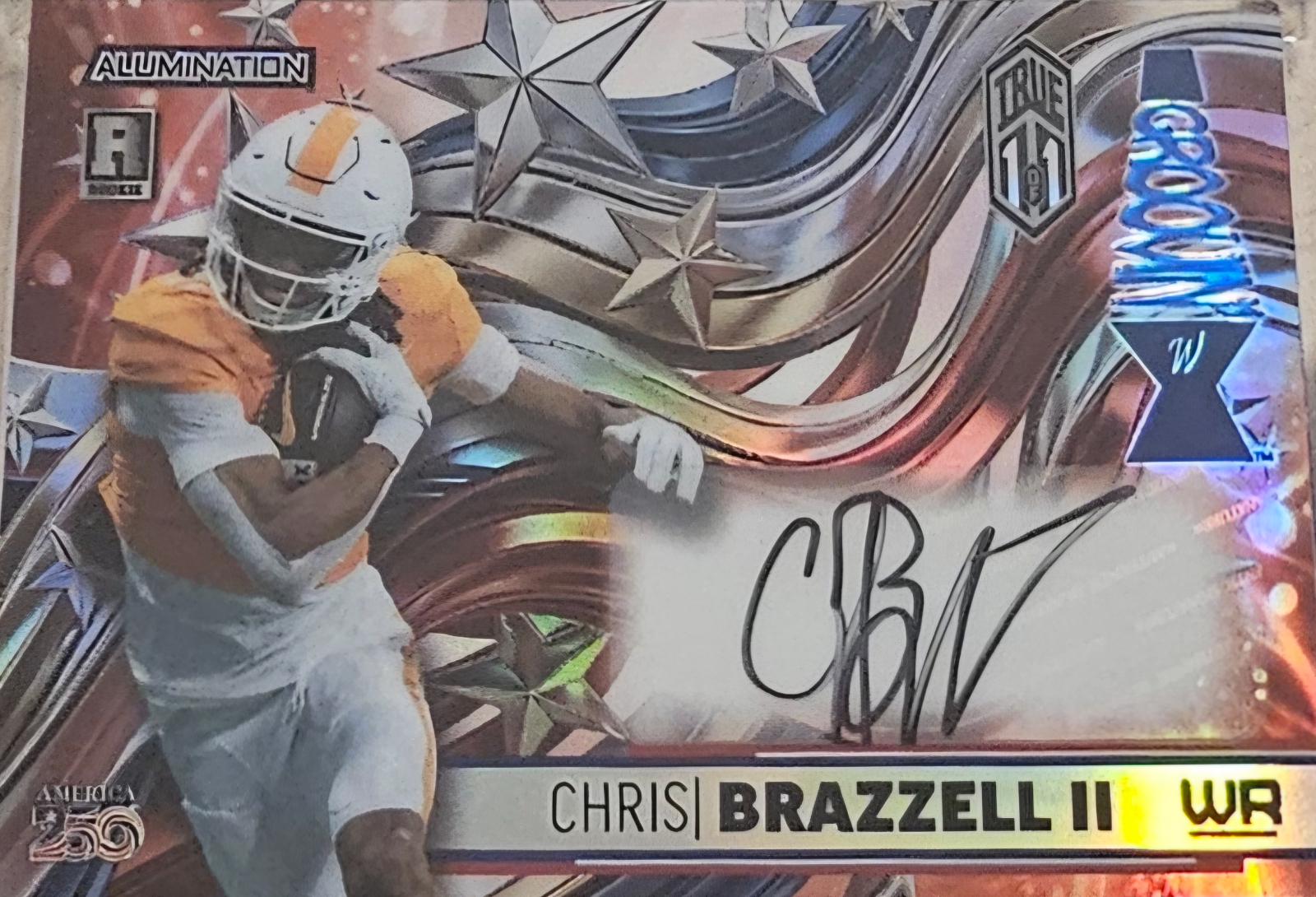 Chris Brazzell II #A-AG-CB 2026 Wild Card Alumination Just The Hits 250th Football