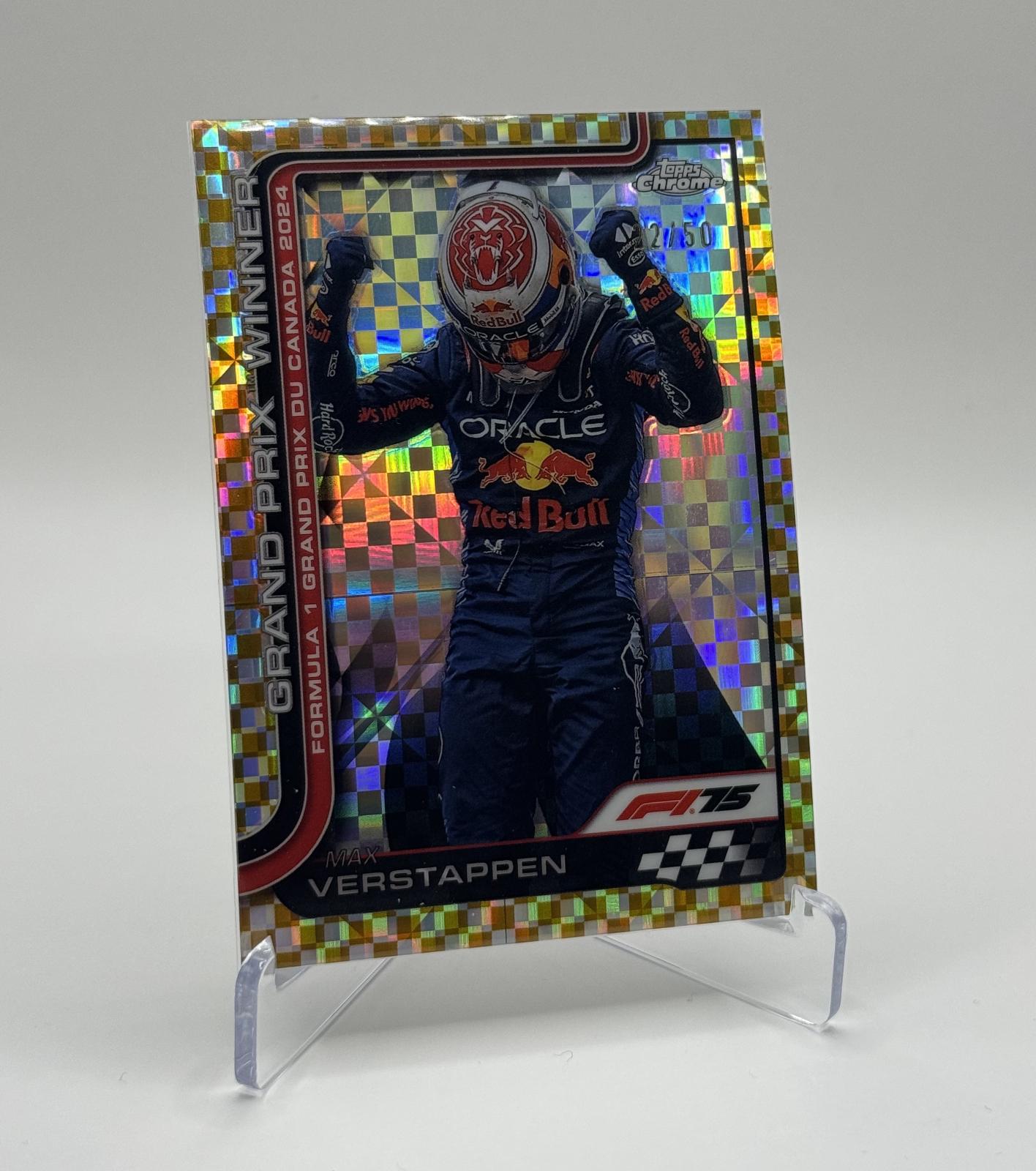 Max Verstappen [Gold Checker Flag Refractor] #101 Prices | 2025 Topps ...