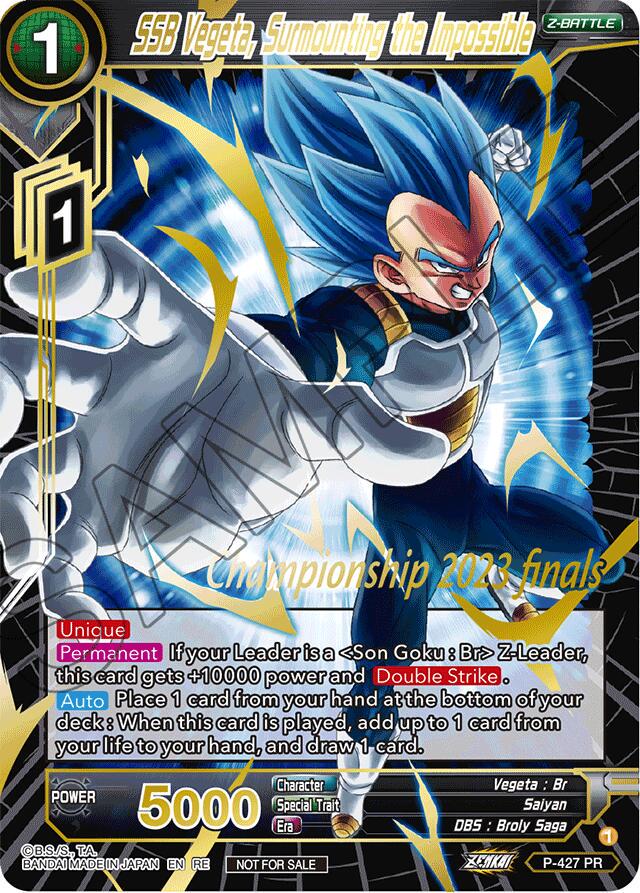 SSB Vegeta, Surmounting the Impossible P-427 Dragon Ball Super Divine Multiverse Release Promos