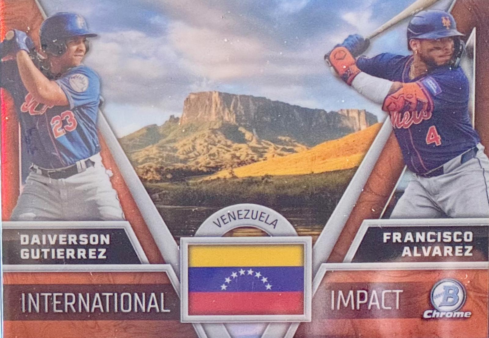 Francisco Alvarez / Daiverson Gutierrez #II-13 Baseball Cards 2024 Bowman Chrome International Impact