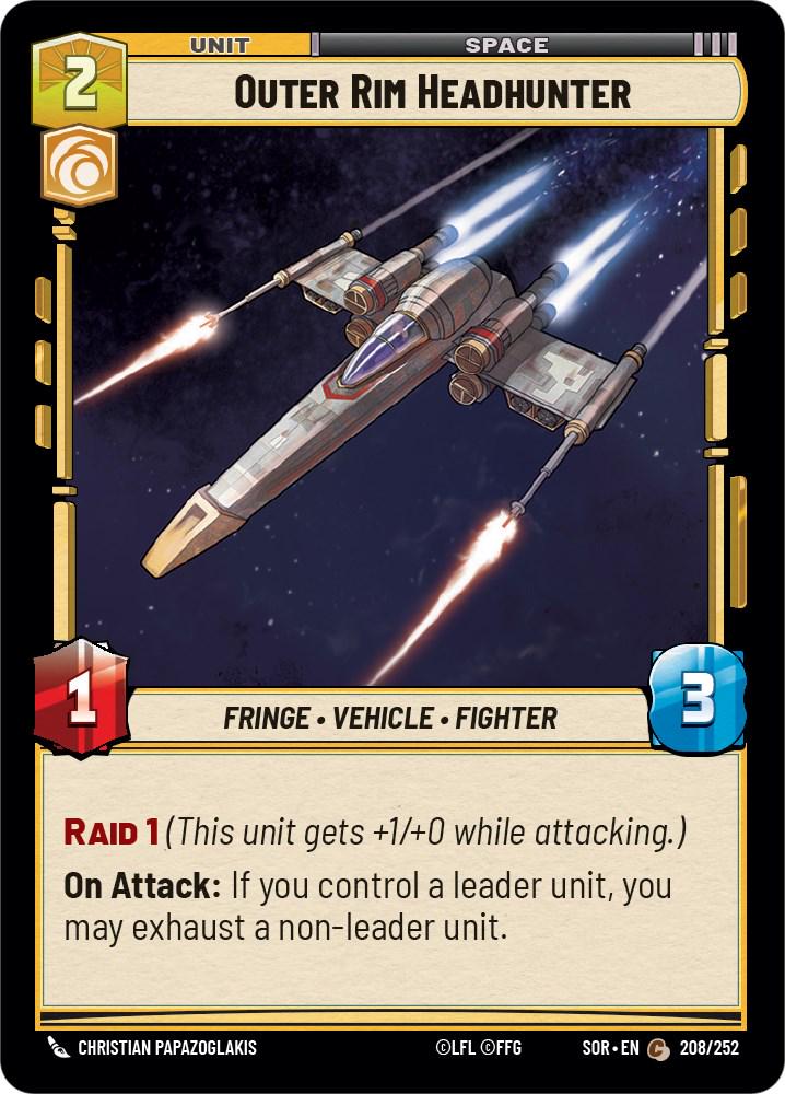 Outer Rim Headhunter #208 Star Wars Unlimited: Spark of Rebellion