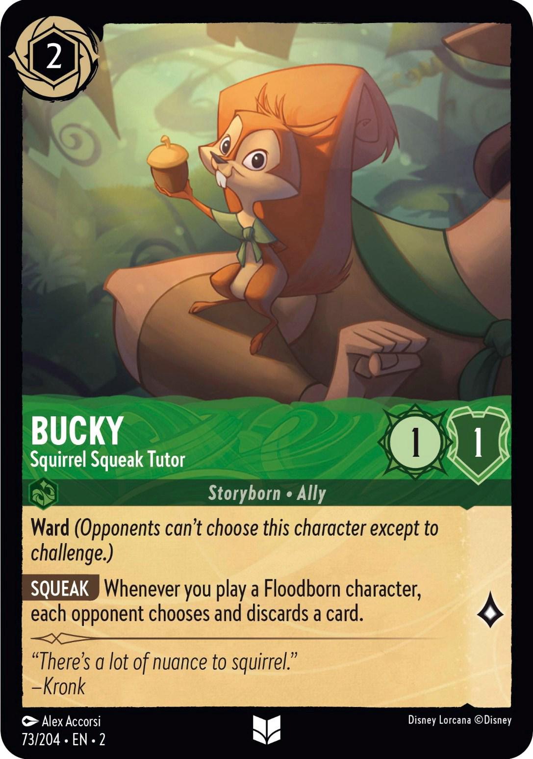 Bucky - Squirrel Squeak Tutor #73 Lorcana Rise of the Floodborn