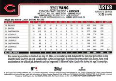Back Of Card | Eric Yang Baseball Cards 2025 Topps Update