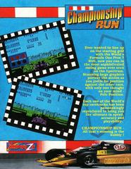 Full Cover Back | Championship Run ZX Spectrum