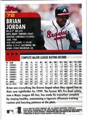 Back Of Card | Brian Jordan Baseball Cards 2000 Topps