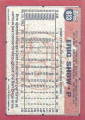 Back Of Card | Eric Show Baseball Cards 1991 Topps