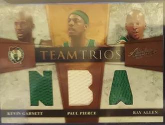 Kevin Garnett, Paul Pierce, Ray Allen #5 Basketball Cards 2009 Panini Absolute Memorabilia Team Trios