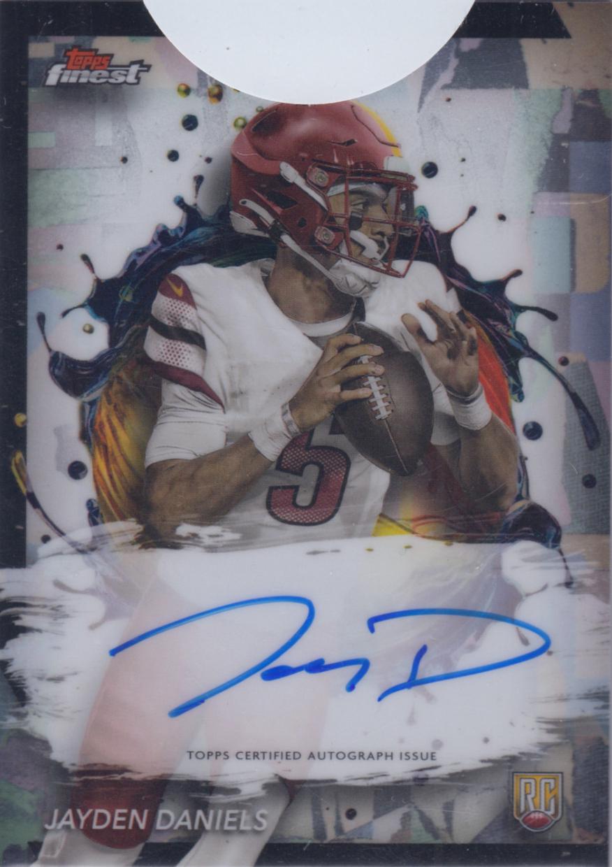 Jayden Daniels #RFA-JD Football Cards 2024 Topps Finest Rookie Autograph