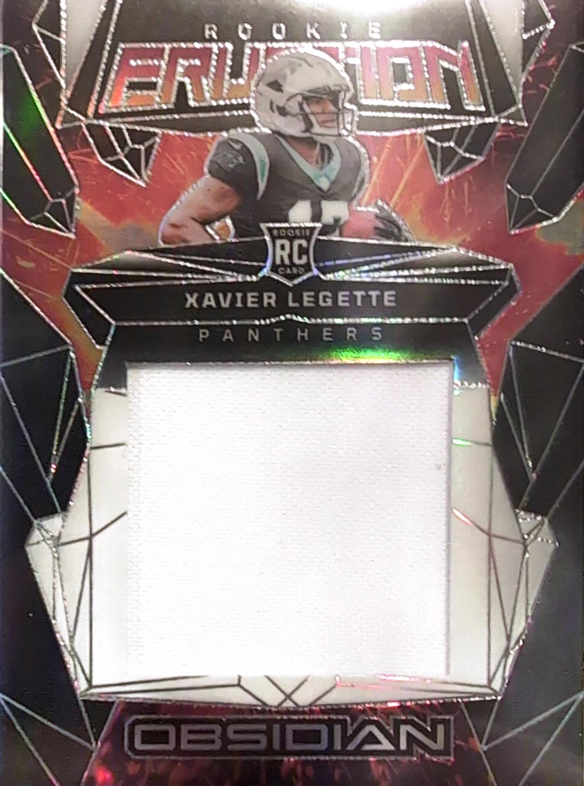 Xavier Worthy #50 Football Cards 2024 Panini Obsidian Rookie Eruption Materials