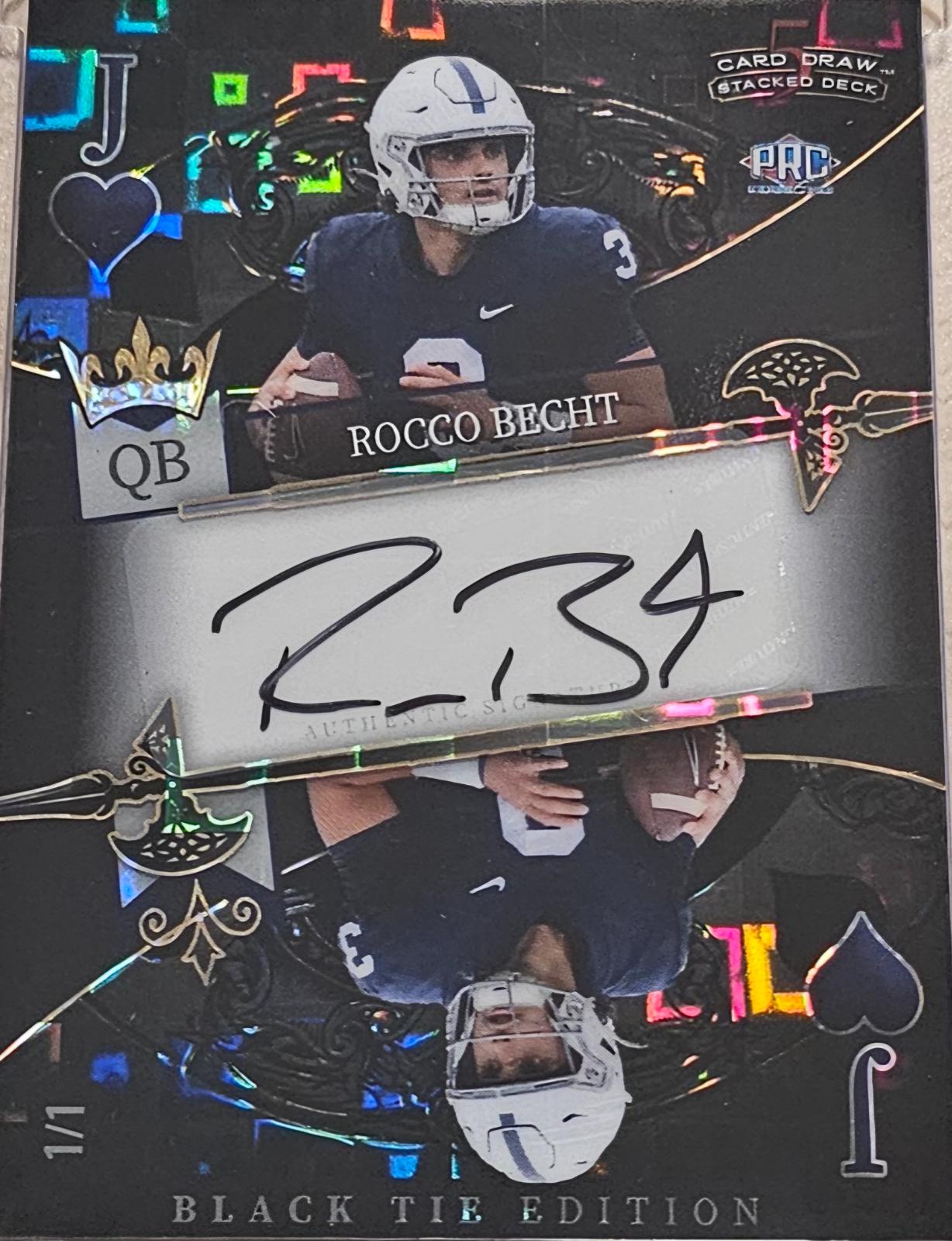 Rocco Becht #SDPH-RBA 2026 Wild Card 5 Card Draw Stacked Deck Breakers Brick Black Tie Football