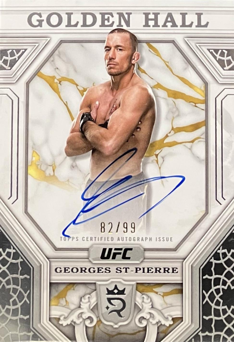 Georges St-Pierre #GH-GS Ufc Cards 2024 Topps Royalty UFC Golden Hall Autograph