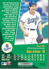 Gregg Jefferies Back | Gregg Jefferies Baseball Cards 1992 Score Select