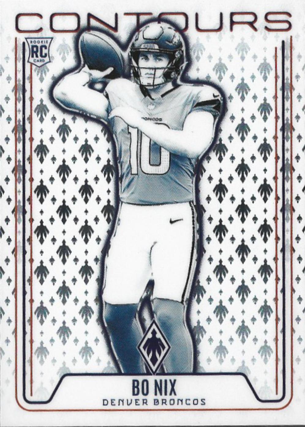Bo Nix #CON-BNX Football Cards 2024 Panini Phoenix Contours