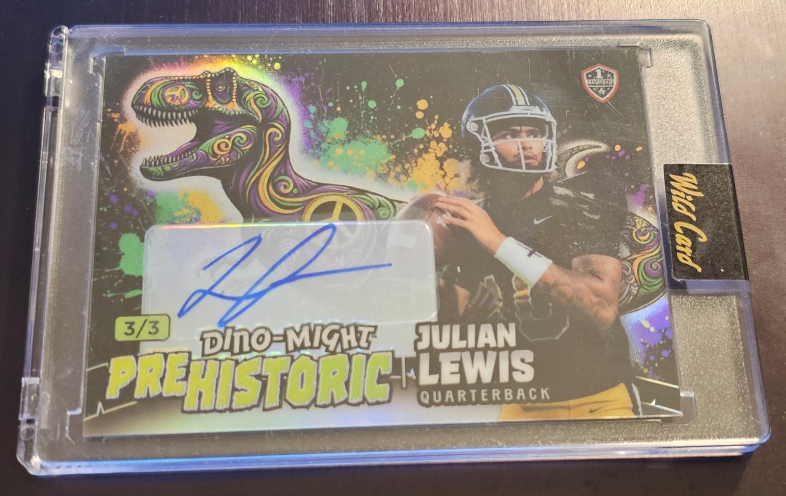 Julian Lewis #PHTRX3-JLA 2024 Wild Card Alumination Dino Might Pre Historic Football