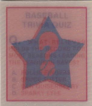 Baseball Trivia Quiz #41 1986 Sportflics Magic Motion Trivia Quiz Baseball