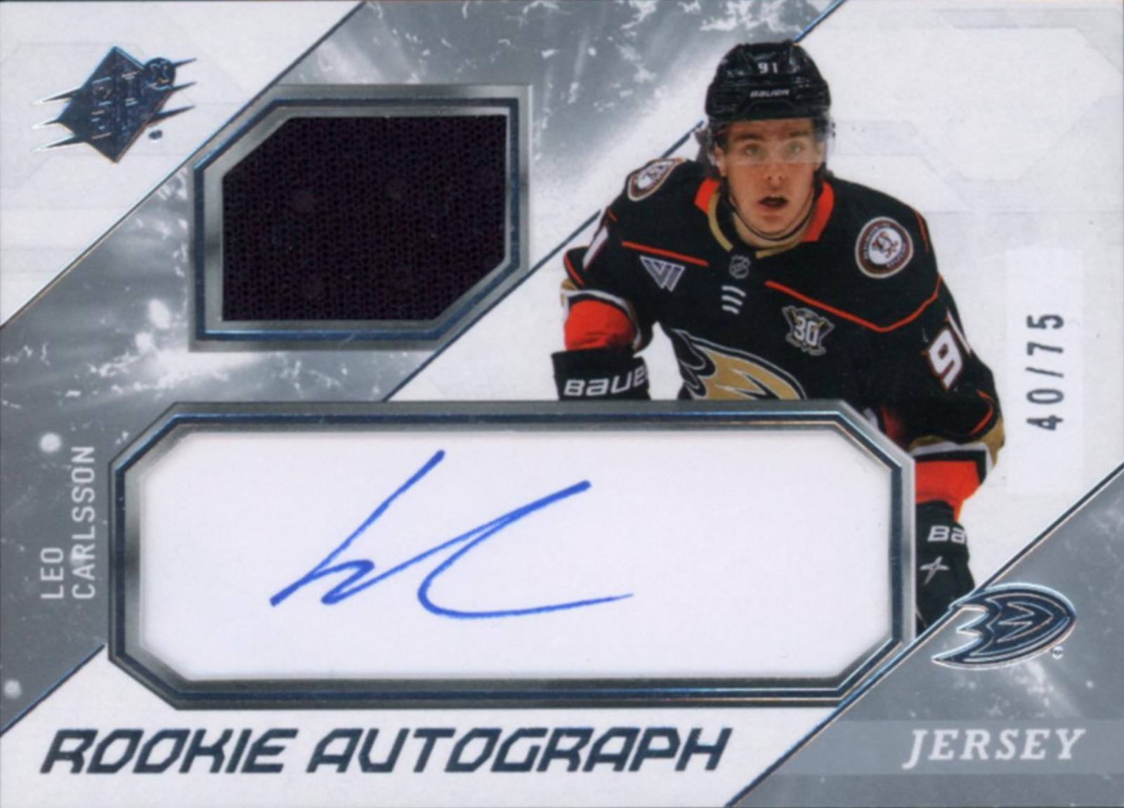 Leo Carlsson #LC 2023 Spx Rookie Auto Hockey