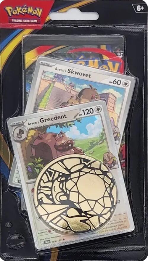 Premium Checklane Blister: Arven's Greedent from Pokemon Phantasmal Flames