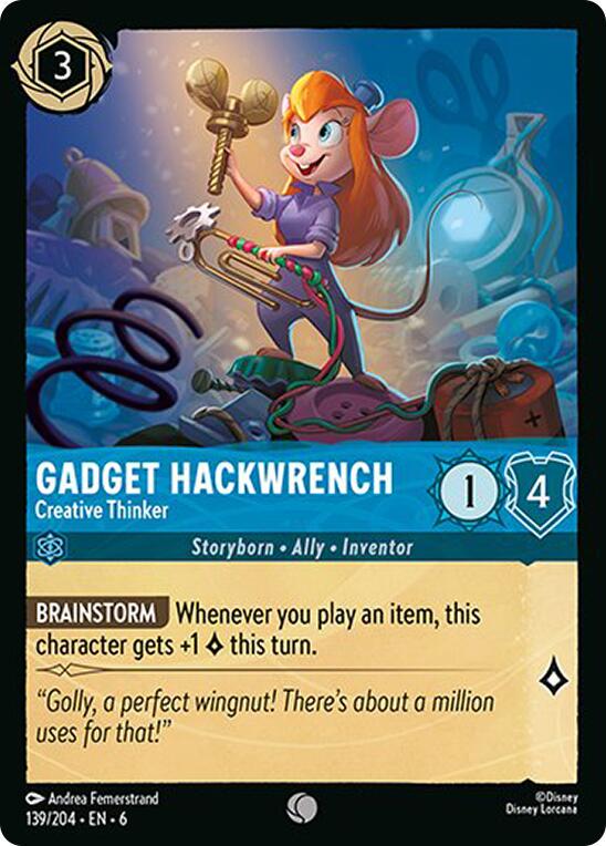 Gadget Hackwrench - Creative Thinker #139 Lorcana Azurite Sea