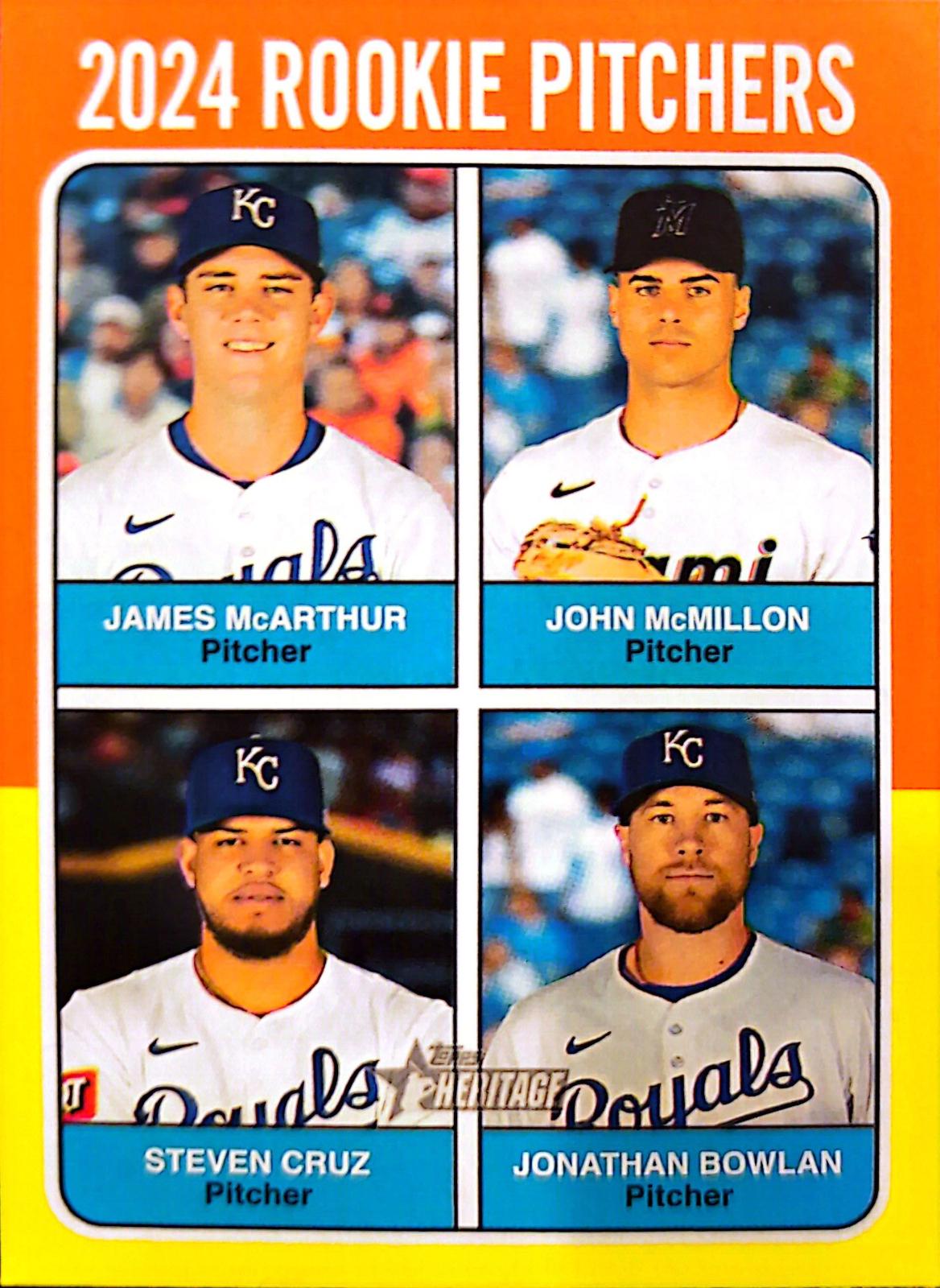 Jonathan Bowlan / James McArthur / Steven Cruz / John McMillon #615 Baseball Cards 2024 Topps Heritage