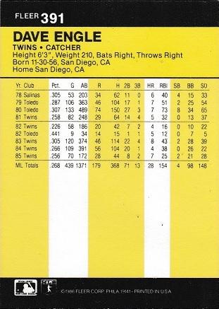Dave Engle, Standard, back