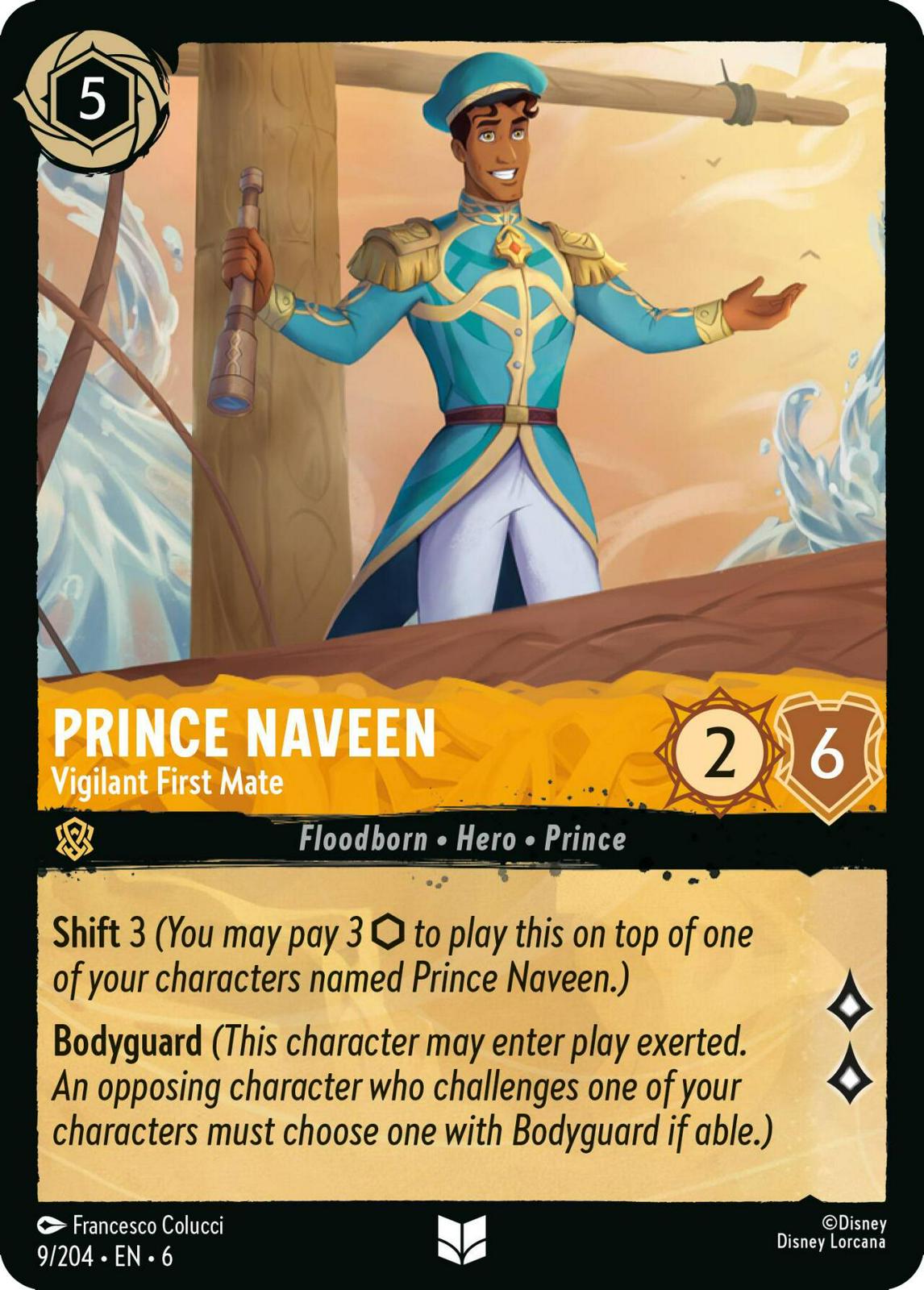 Prince Naveen - Vigilant First Mate #9 Lorcana Azurite Sea