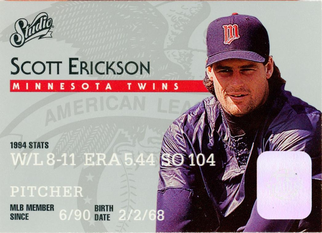 Scott Erickson #166 Baseball Cards 1995 Studio