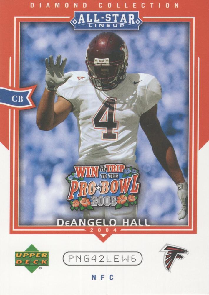 DeAngelo Hall #AS11 2004 Upper Deck Diamond Collection All Star Lineup Pro Bowl Sweepstakes Football