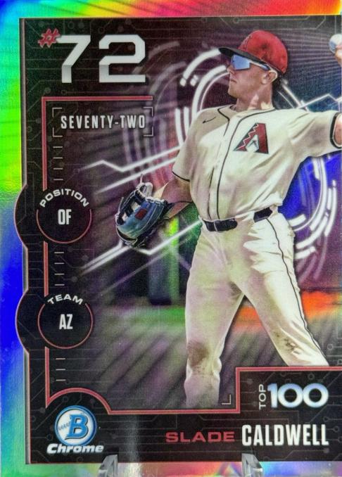 Slade Caldwell #BTP-72 Baseball Cards 2025 Bowman Scouts Top 100