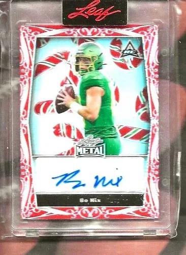 Bo Nix #CA-BN1 2023 Leaf Metal Christmas Exclusive Basketball