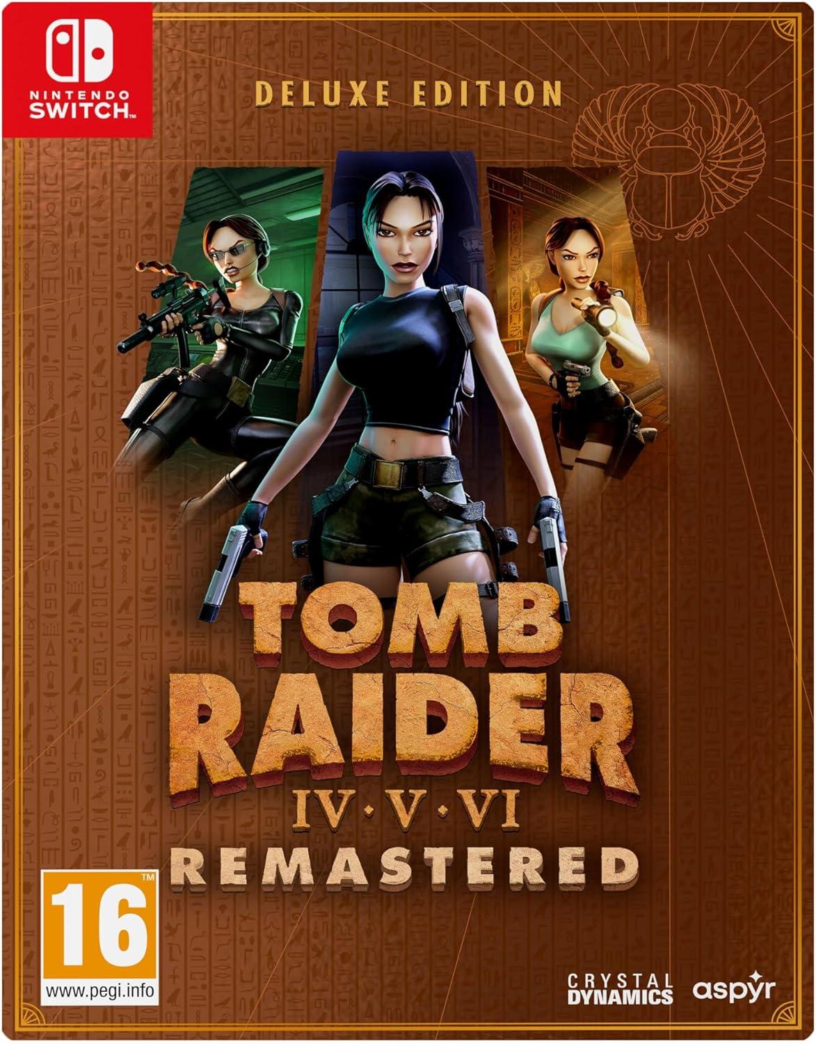 Carátula de Tomb Raider IV-VI Remastered Deluxe Edition para Switch (edición PAL España)