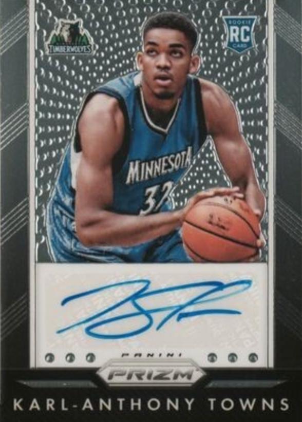 Karl Anthony Towns #KAT Basketball Cards 2015 Panini Prizm Autographs