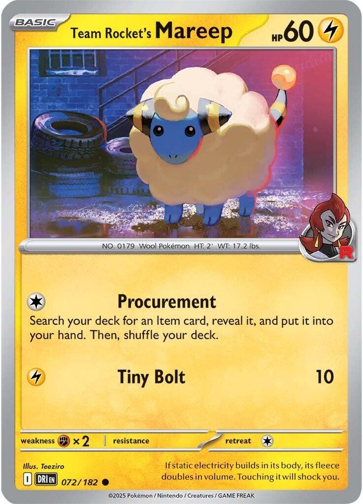 Team Rocket's Mareep #72 Pokemon Destined Rivals