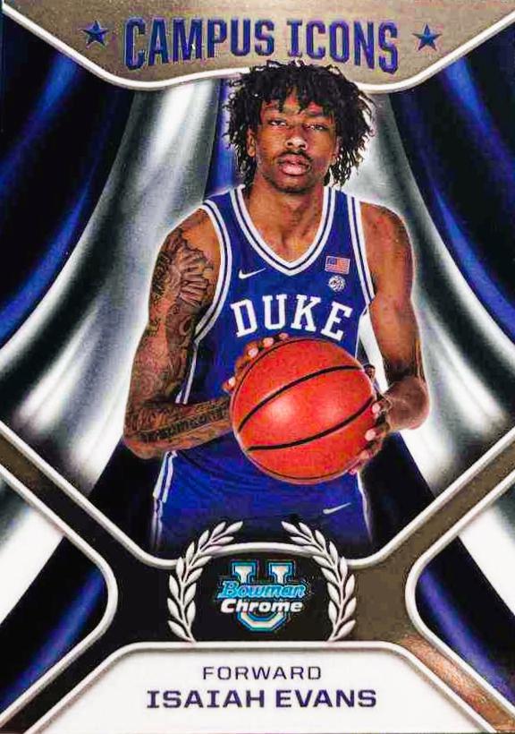 Isaiah Evans #CI-9 Basketball Cards 2024 Bowman Chrome University Campus Icons