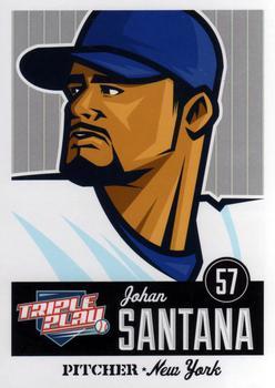 Johan Santana #54 Baseball Cards 2012 Panini Triple Play