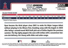 Back Of Card | Ryan Johnson Baseball Cards 2025 Topps Update