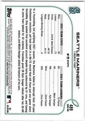Back Of Card | Seattle Mariners Baseball Cards 2022 Topps