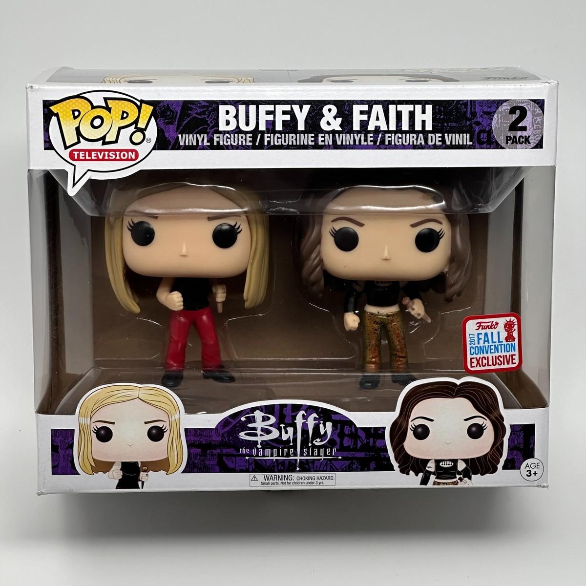 Buffy & Faith Buffy the Vampire Slayer Funko Pop Convention exclusive box and figure